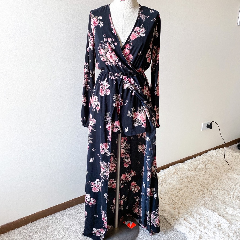 Maxi Floral romper dress